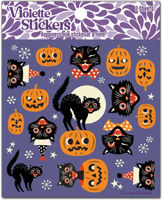 Blue Retro Halloween Stickers