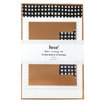 Black Gingham Letter Writing Stationery Set