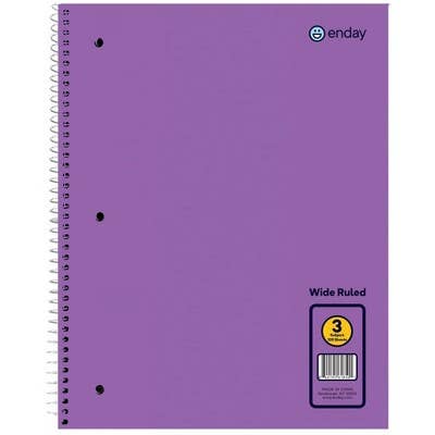 Spiral Notebook 3-Subject WR 120 Ct.: Purple