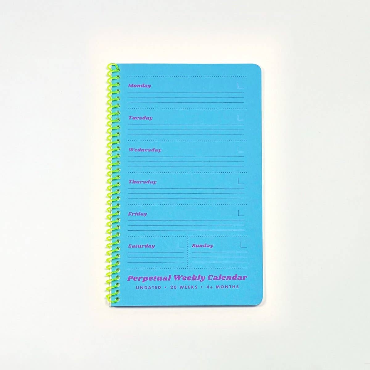 Undated Perpetual Weekly Calendar: Flo Orange