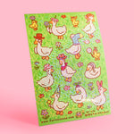 Ducks with Hats Glitter Sticker Sheet