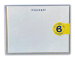 Thanks Boxed Set of 6 Letterpress Cards