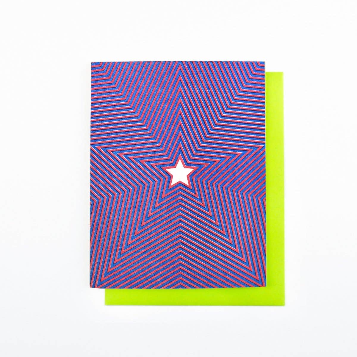 Radiating Star Risograph Greeting Card