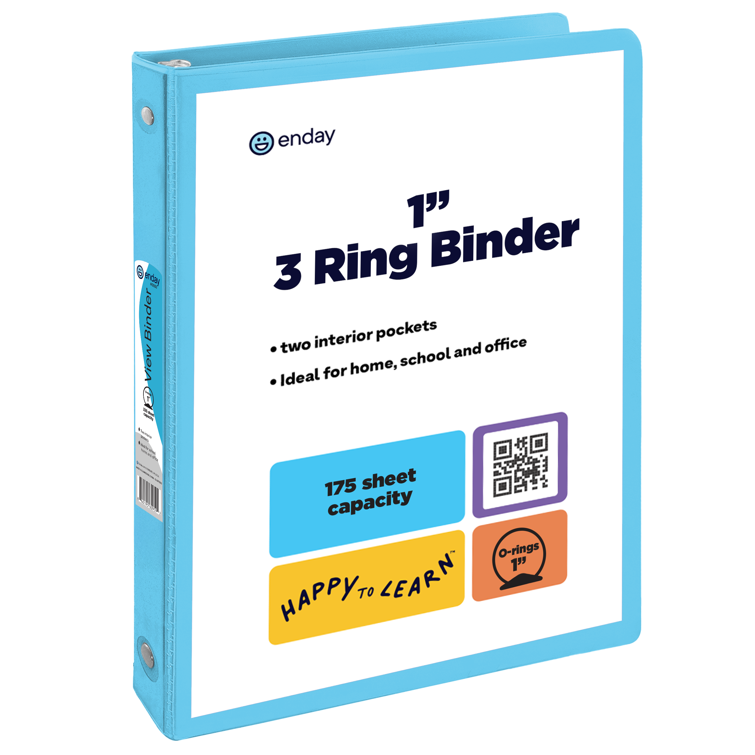 3 Ring 1” Binder Clear View Cover: Assorted Colors