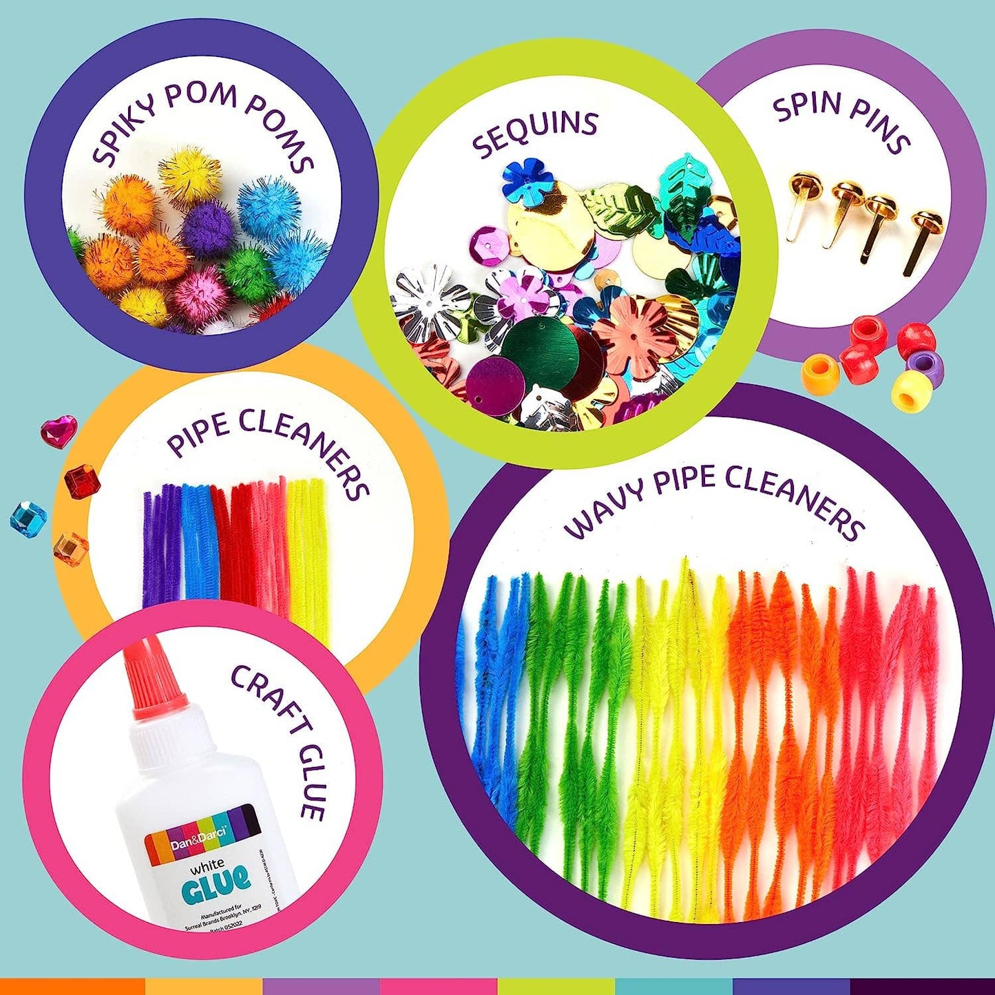 Arts & Crafts Supplies Kit  - with Storage Bin