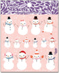 Pink Snowmen Stickers