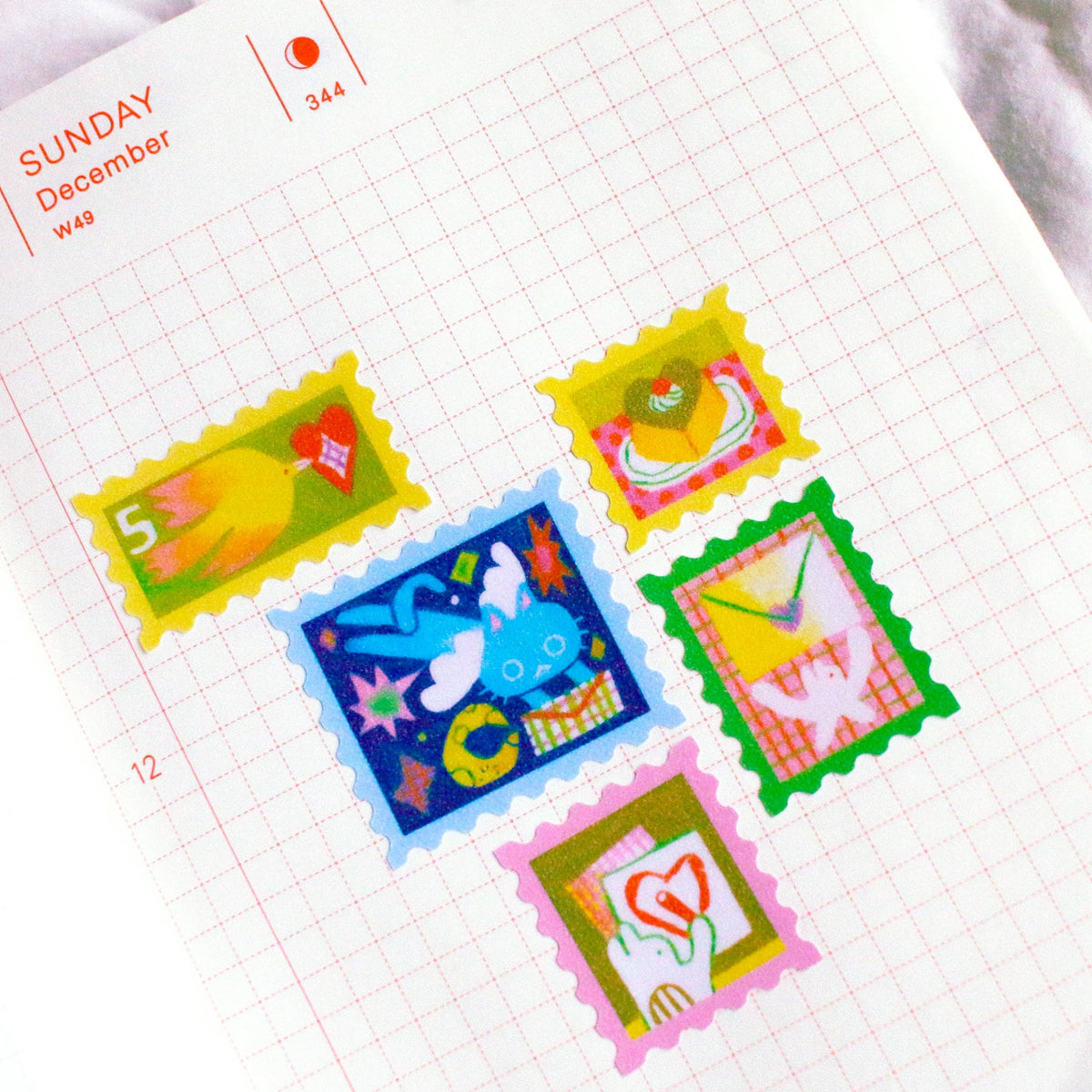 Love Letter Stamp Sticker Sheet