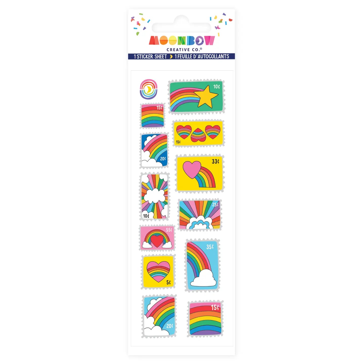 Rainbow Stamps Foil sticker sheet