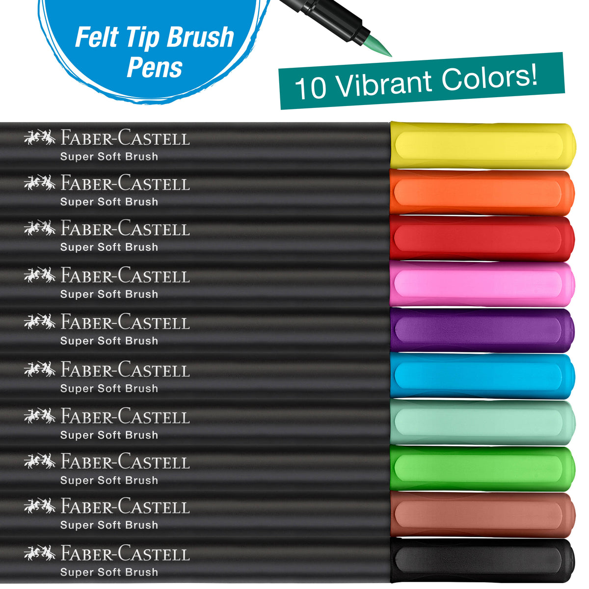 Felt Tip Brush Pen Markers 10