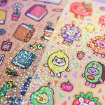 Ducks with Hats Glitter Sticker Sheet