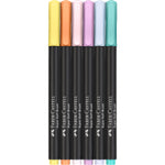 Felt Tip Brush Pen Markers 6, Pastel