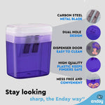 Pencil Sharpener, Dual Blade with Lid: Purple