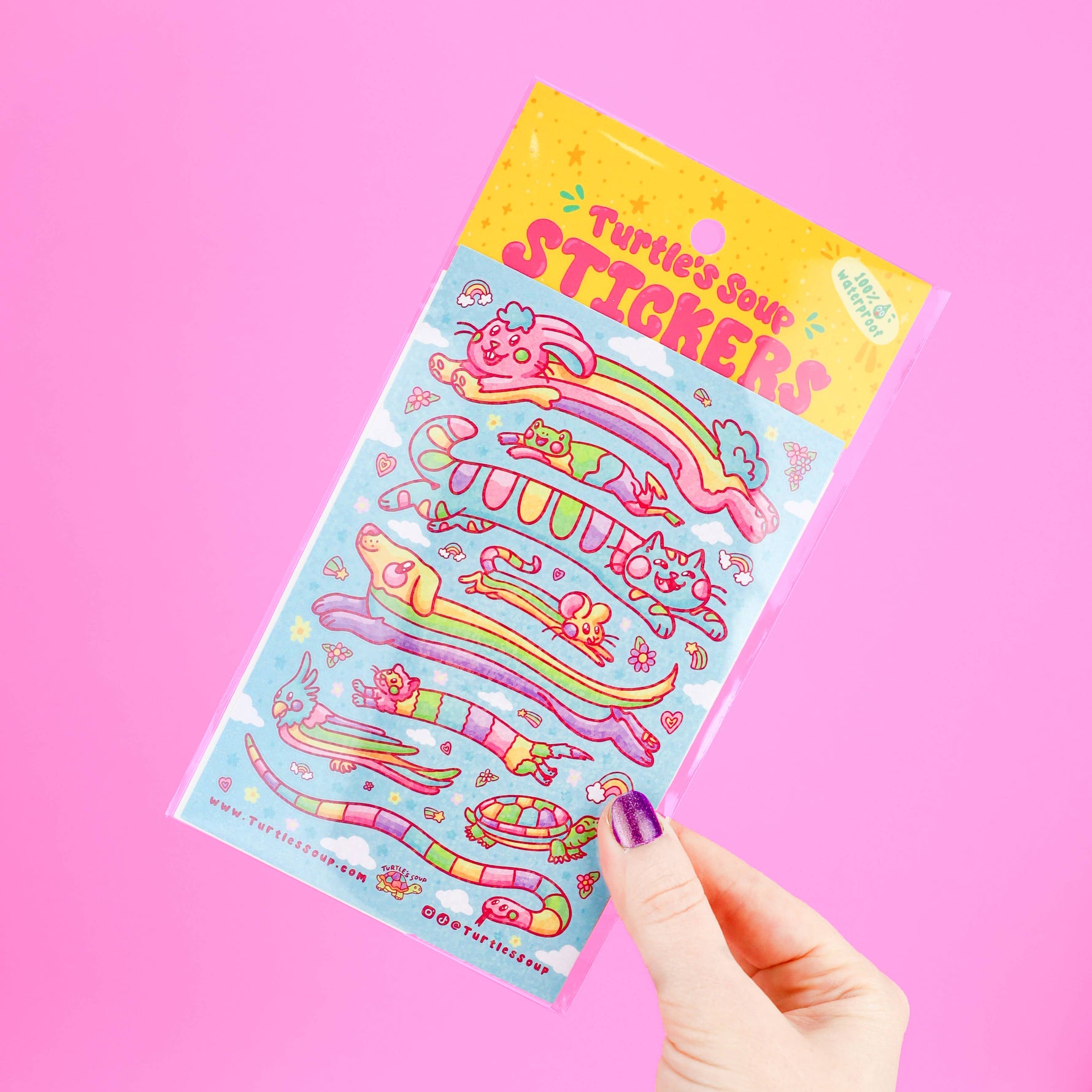 Rainbow Animals Colorful sticker sheet