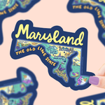 Maryland Old Line State Map - Car Decal vinyl sticker