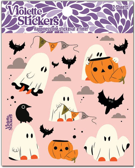 Pink Ghost Stickers for Halloween