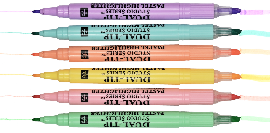 Dual-Tip Pastel Highlighters (Set of 6)