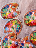Painter's Palette Glitter Vinyl Sticker