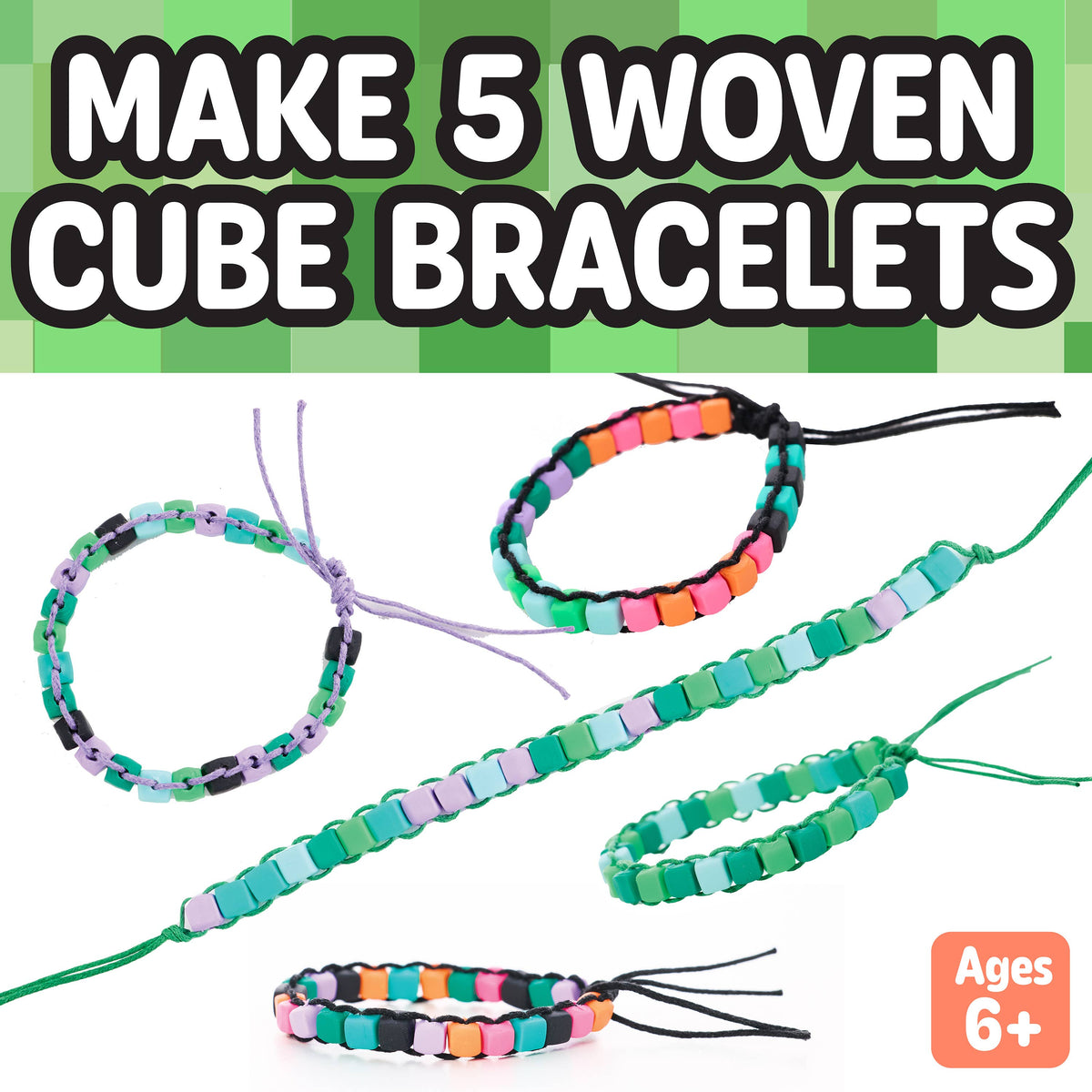 Woven Cube Bracelets craft kit for kids