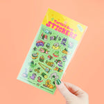 Sushi Animals Glitter sticker sheet