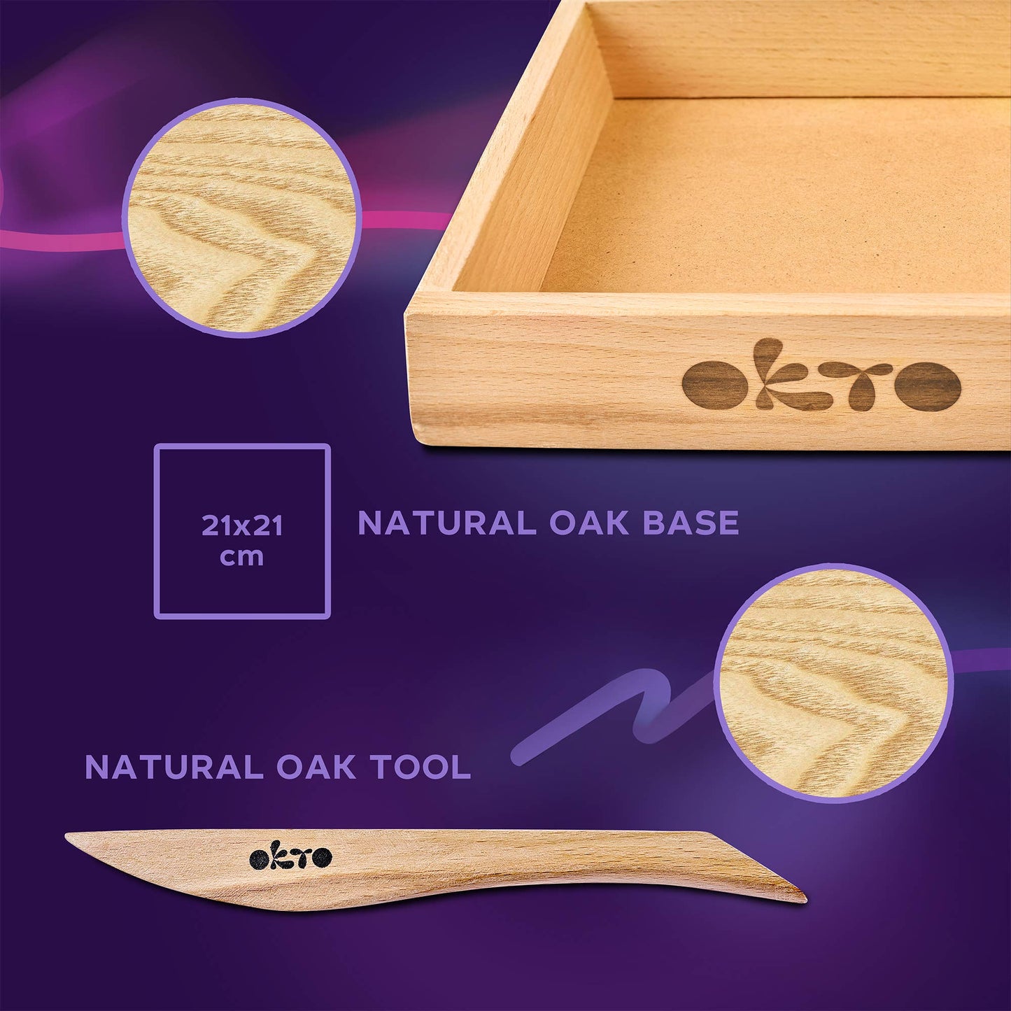 OKTO Sensory air dry clay art 3D woodcraft “Energy”