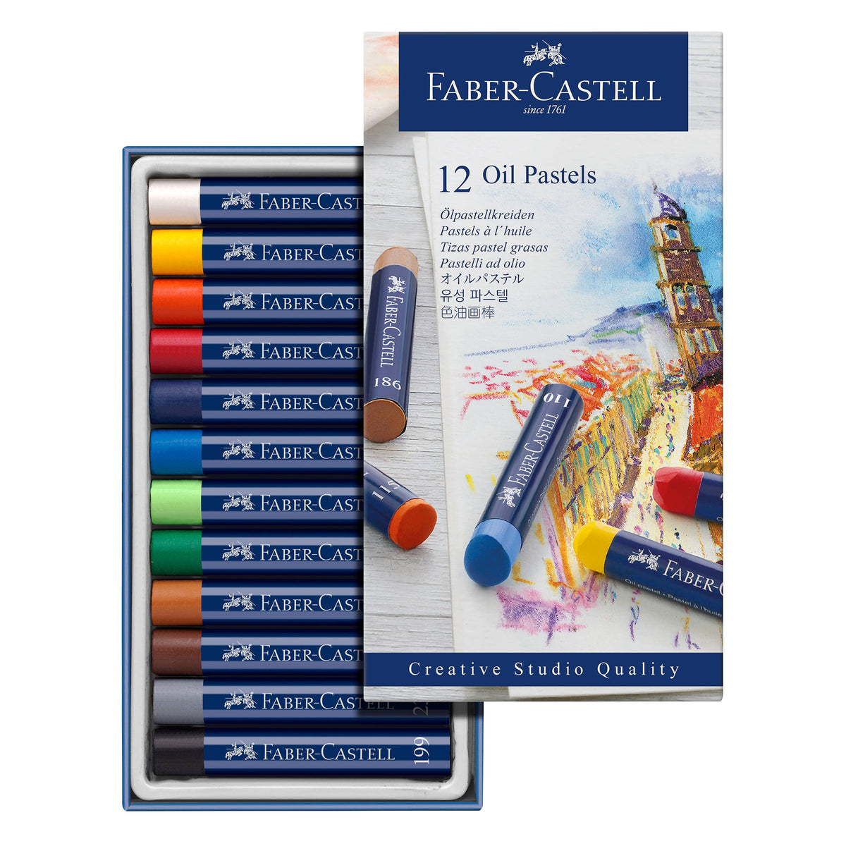 Artist's Oil Pastels, Set of 12 Sticks