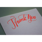 Script "Thank You" boxed set of letterpress cards