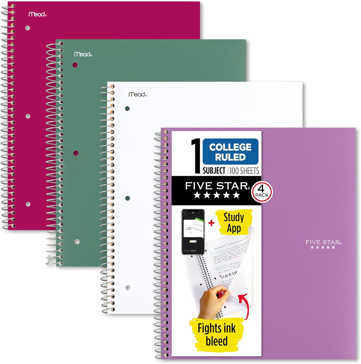 Five Star 1 Subject Notebook, Poly Cover