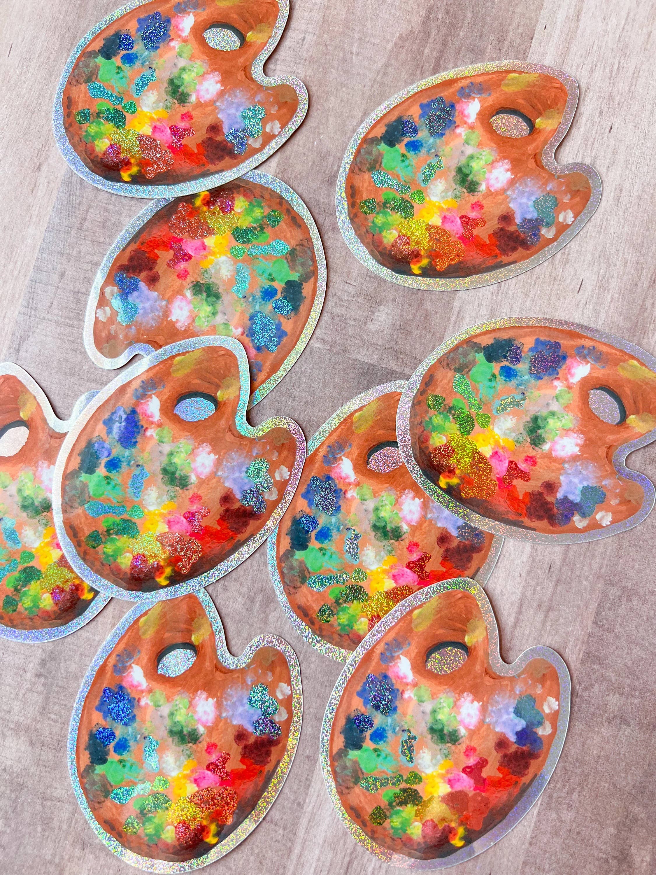 Painter's Palette Glitter Vinyl Sticker