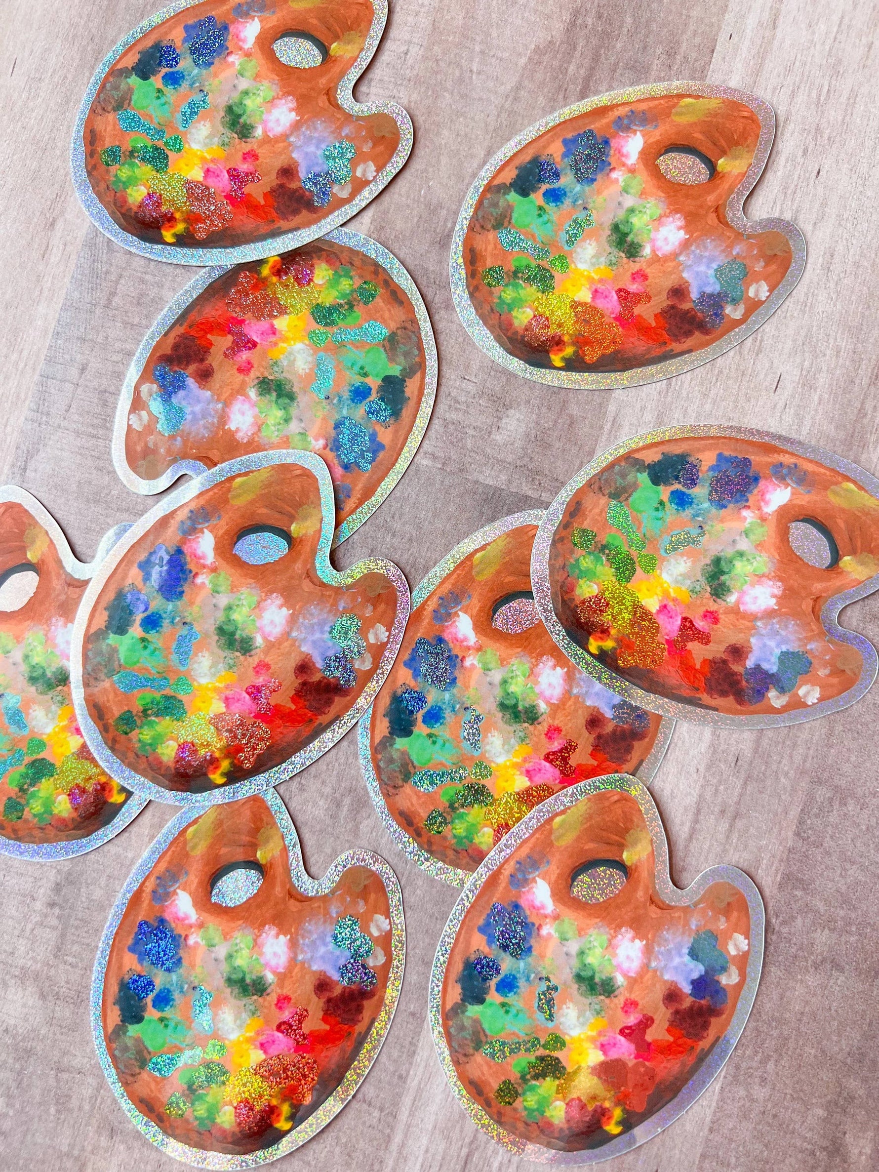 Painter's Palette Glitter Vinyl Sticker
