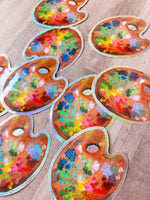 Painter's Palette Glitter Vinyl Sticker