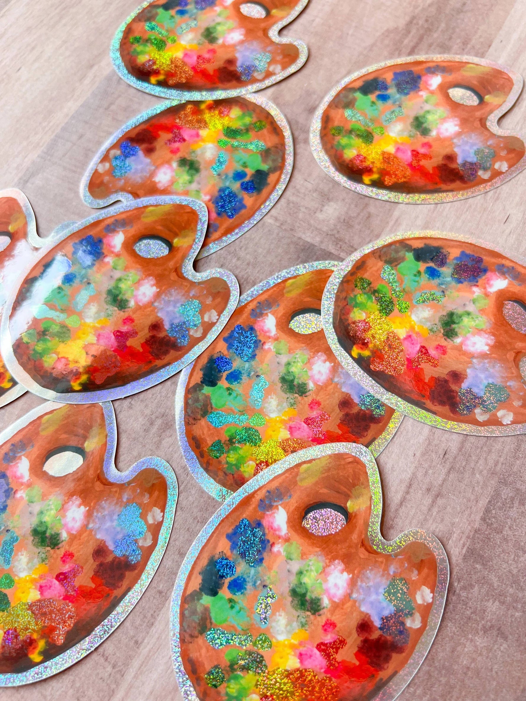 Painter's Palette Glitter Vinyl Sticker