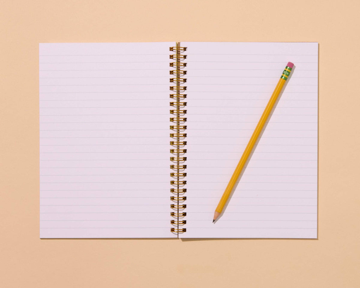 Letterpress A5 Lined Spiral Notebook—Strawberry