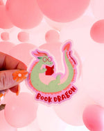 Book Dragon Waterproof Vinyl Sticker for Fantasy Readers