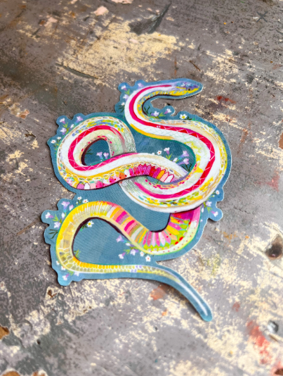 Snake with Holographic Accents Vinyl Sticker
