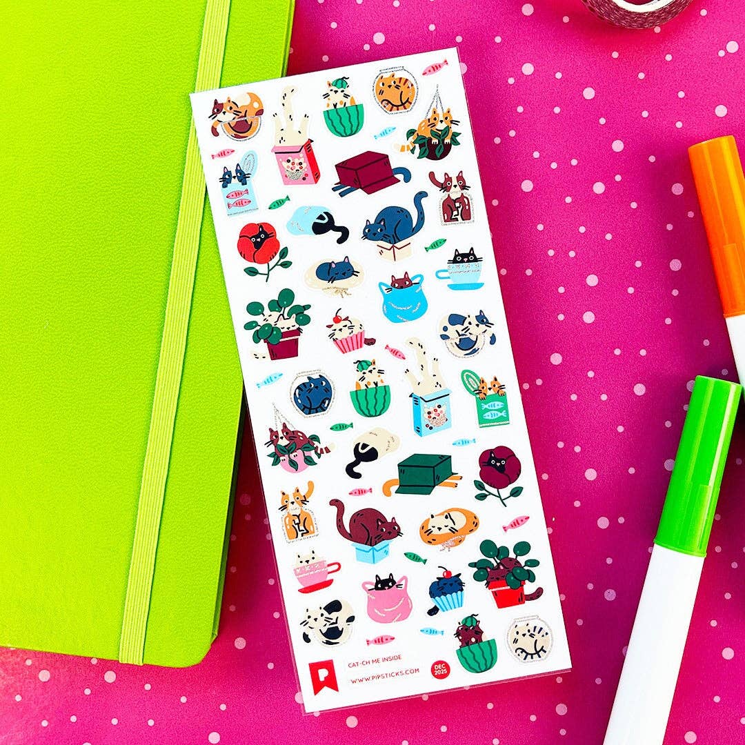 Cat-ch Me Inside sticker sheet