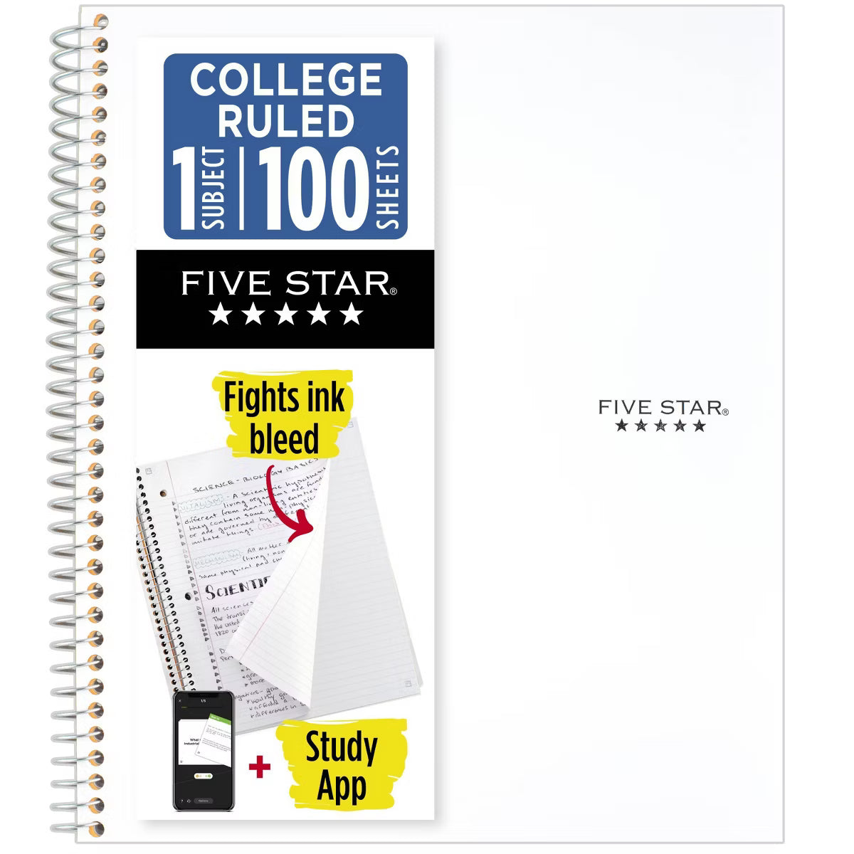 Five Star 1 Subject Notebook, Poly Cover