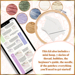 Floral Stick and Stitch Patch Embroidery Kit - Includes Everything