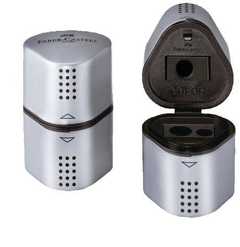 Grip Trio Pencil Sharpener, Silver