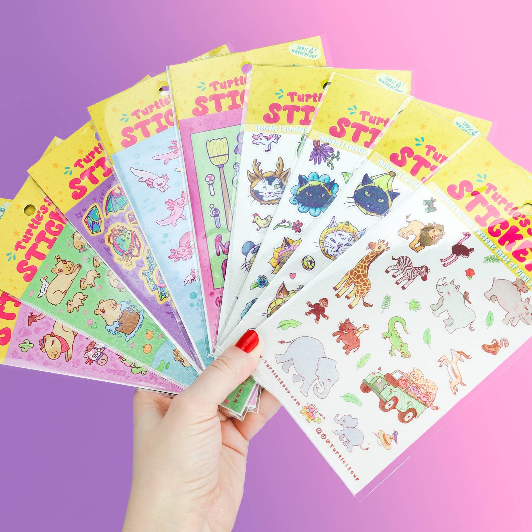 Funny Capybara Springtime Animal Cute Glitter Sticker Sheet
