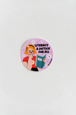 Literacy & Justice For All vinyl sticker