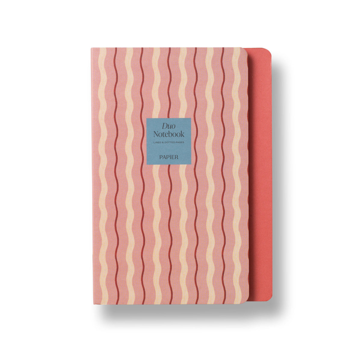 A5 Stepped Lined & Dotted Notebook, Pink Waves