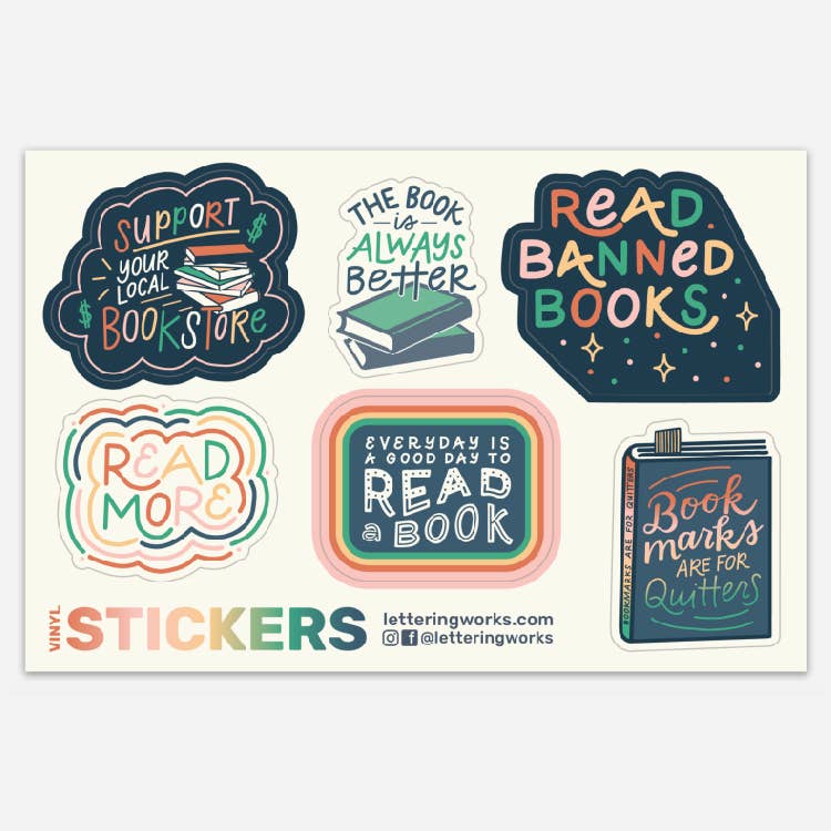 Book Lover Vinyl Sticker Sheet