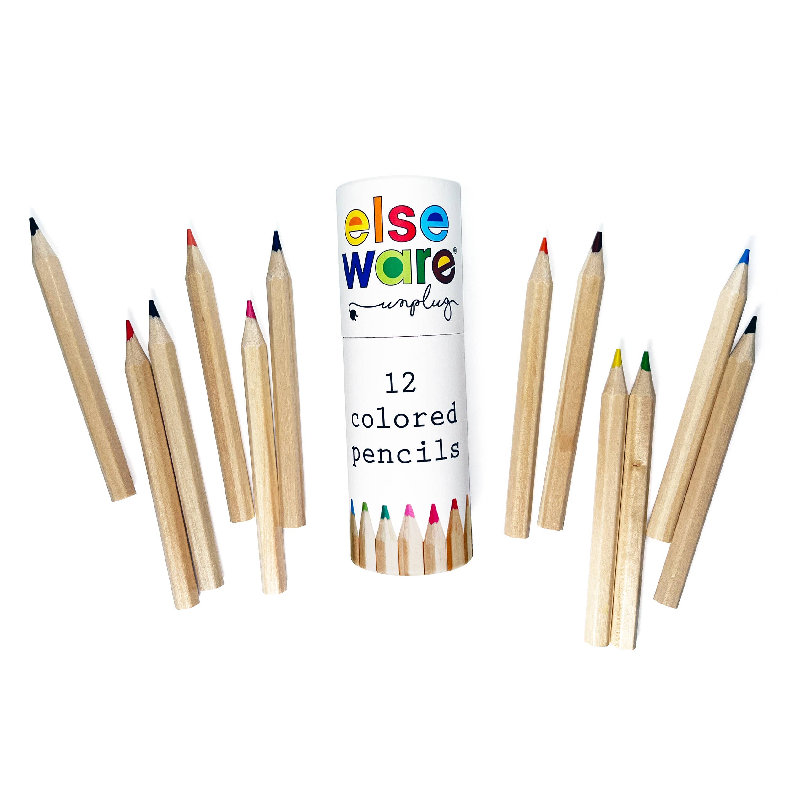 Colored Pencils - 12 Colors Tall & Travel | Stocking Stuffer: Travel Size (3.5")