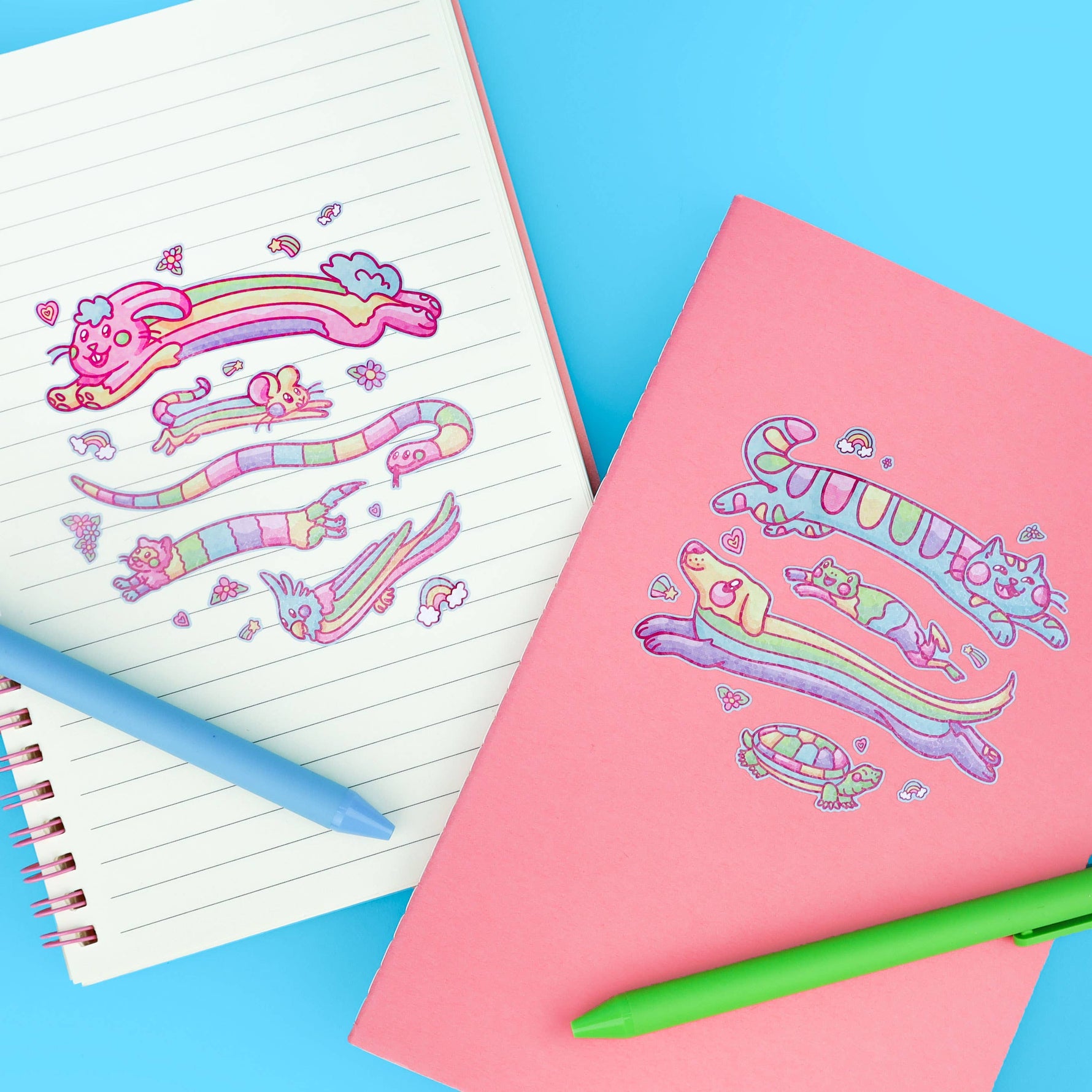 Rainbow Animals Colorful sticker sheet