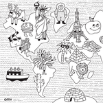Omy Coloring Pocket Poster- World Atlas