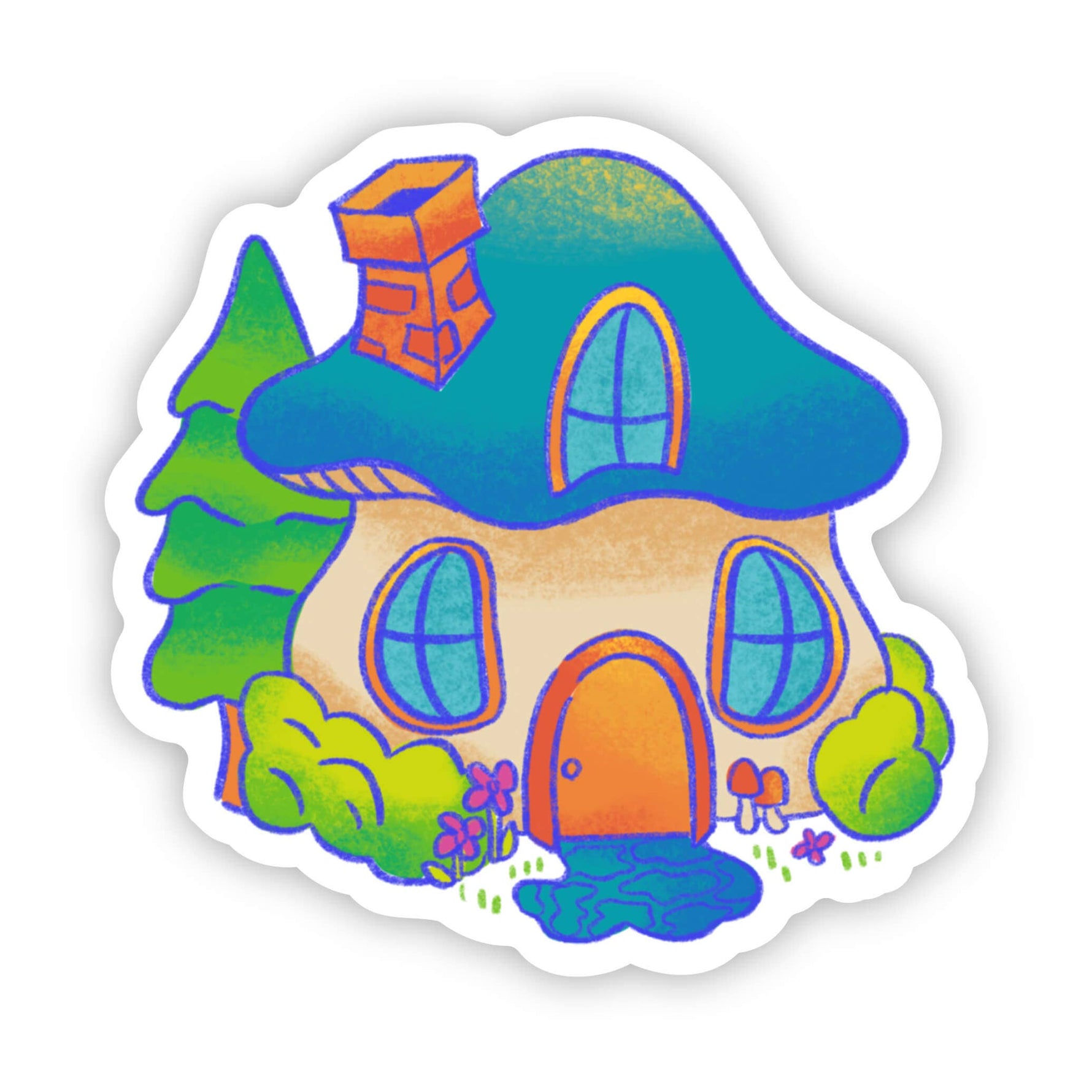 Mushroom House Vinyl Sticker