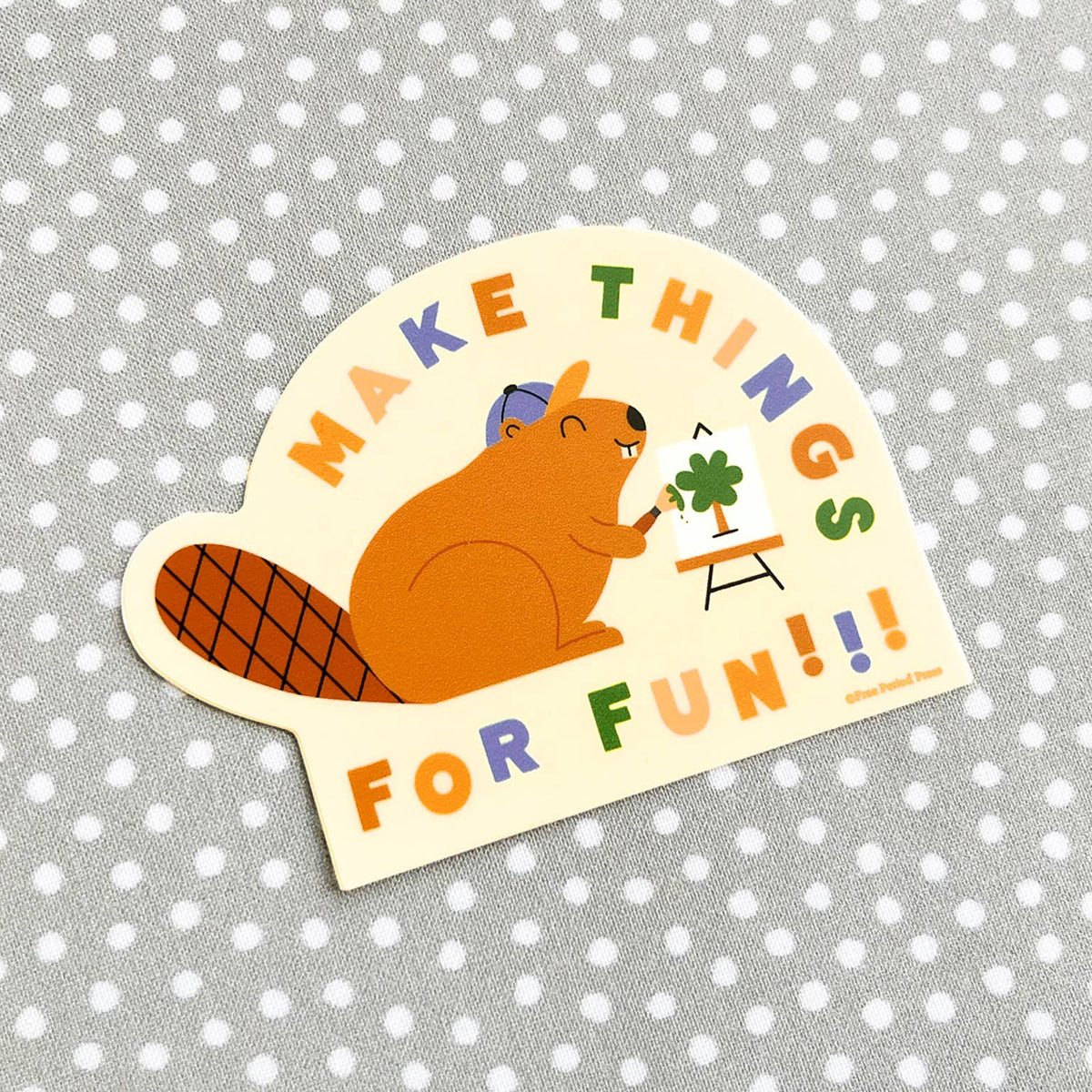 Make Things For Fun Beaver vinyl sticker