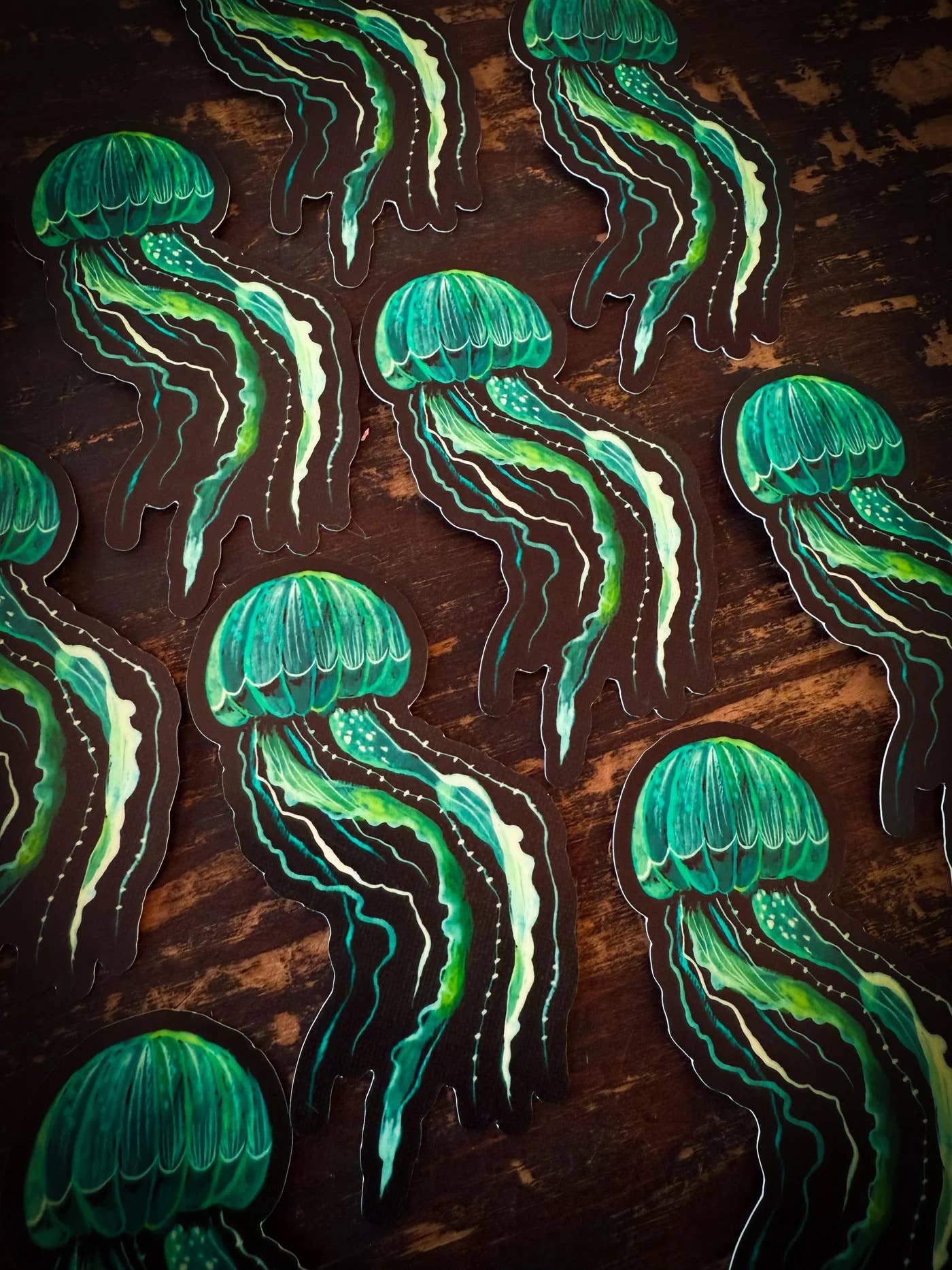 Bioluminescent Jellyfish - Glow in The Dark vinyl sticker