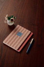 A5 Stepped Lined & Dotted Notebook, Pink Waves