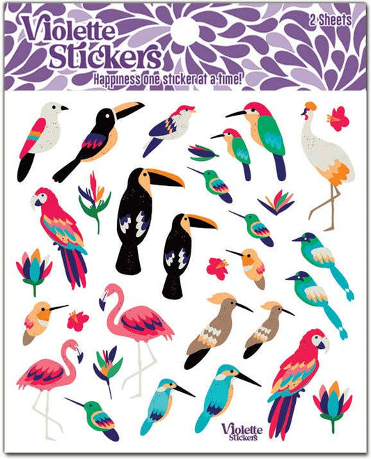 Mini Tropical Birds Stickers